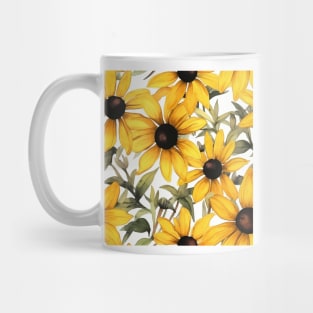 Watercolor Wildflower Black Eyed Susan Pattern Mug